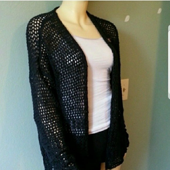 NWT Hollister Navy Open Stitched Cardigan - Picture 4 of 4